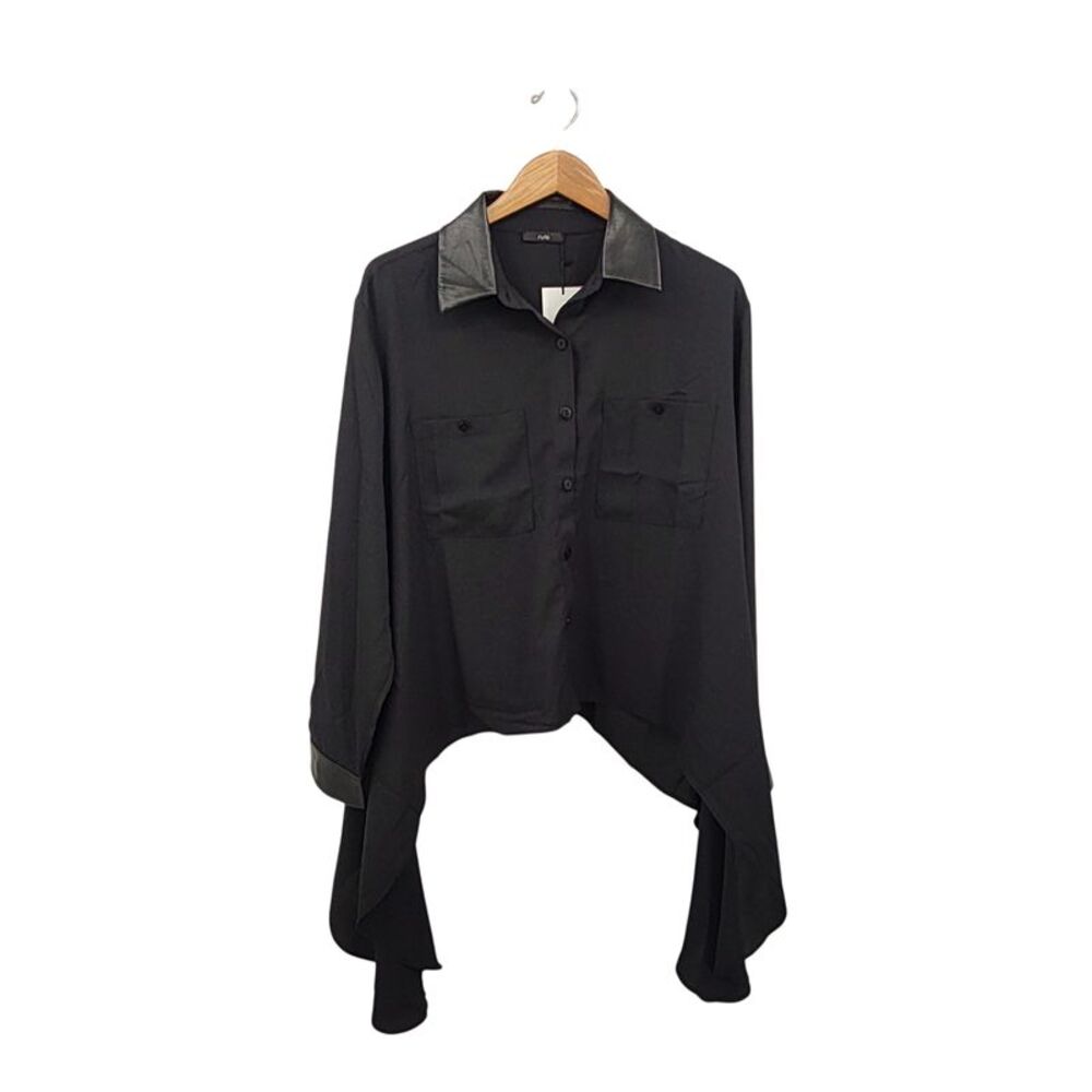 Ruti Women With A Twist Blouse Black Sleeved Top L